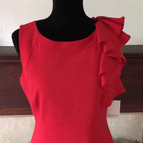 Calvin Klein Dresses & Skirts - 🦊 Calvin Klein Cocktail dress. Ruffle sleeve